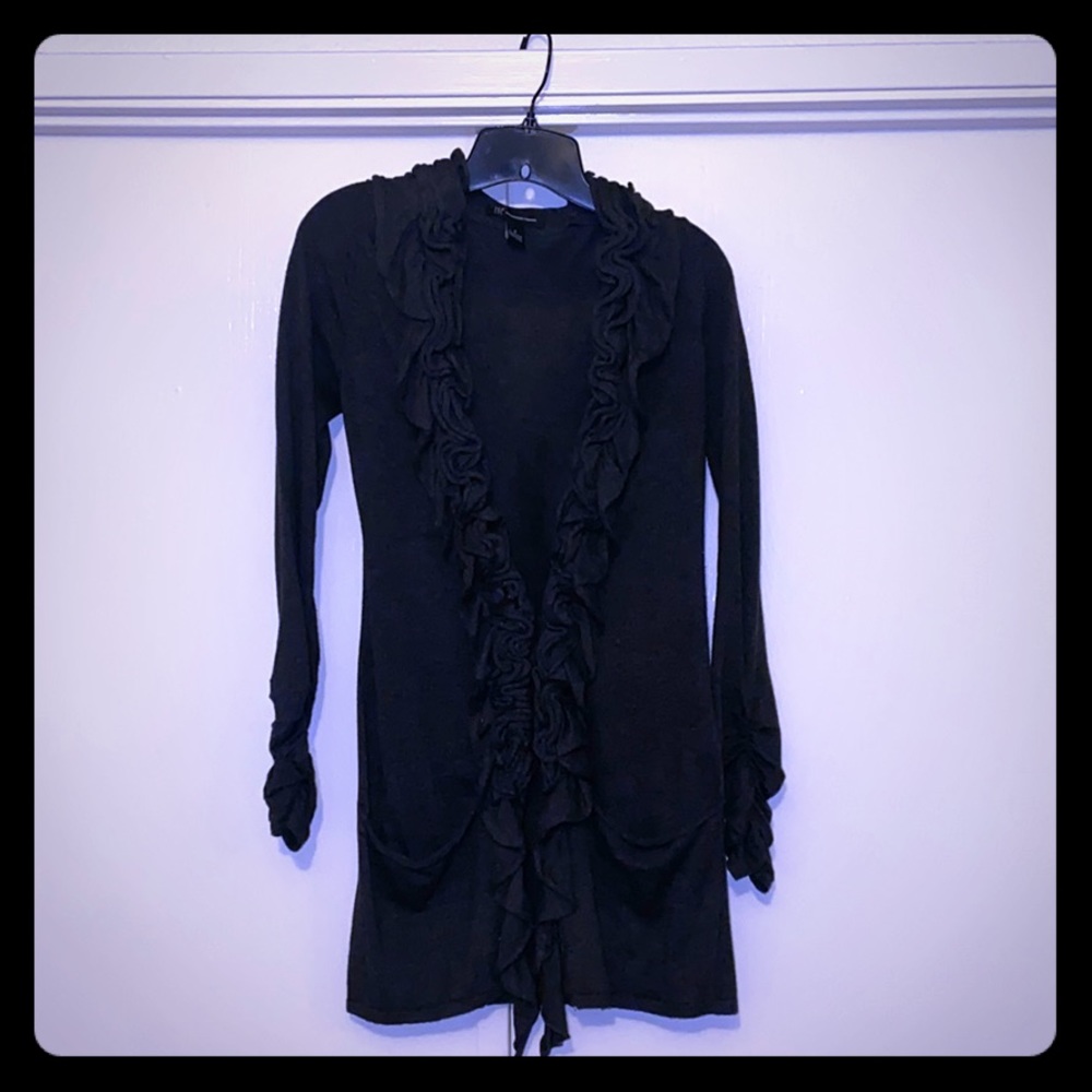 🔥SOLD🔥 INC Dark Gray ruffles cardigan.